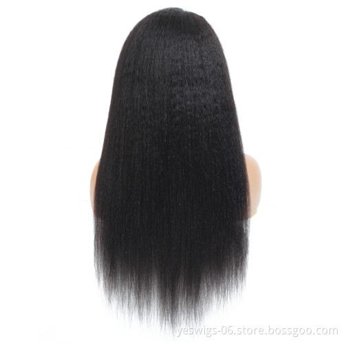 Brazilian Virgin Hair Cuticle Aligned Lace Front Wig, 13*4 Yaki Straight Remy Hair Lace Front Wigs For Black Women